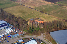 Barthelsmühle à le quartier Minderslachen in Kandel dans le département Rhénanie-Palatinat, Allemagne vu d'un drone