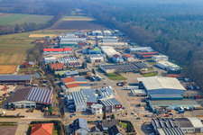 Vue oblique de Zone industrielle de Gäxwald à le quartier Herxheim in Herxheim bei Landau dans le département Rhénanie-Palatinat, Allemagne
