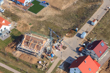 Vue aérienne de Nouvelle zone de développement à le quartier Mörlheim in Landau in der Pfalz dans le département Rhénanie-Palatinat, Allemagne