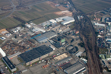 Vue aérienne de Zone industrielle Im Justus, Im Grein à Landau in der Pfalz dans le département Rhénanie-Palatinat, Allemagne
