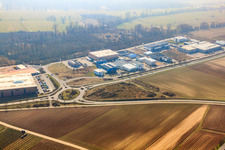 Vue aérienne de Parc industriel de l'Ouest à le quartier Herxheim in Herxheim bei Landau dans le département Rhénanie-Palatinat, Allemagne