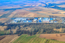 Vue oblique de Parc industriel de l'Ouest à le quartier Herxheim in Herxheim bei Landau dans le département Rhénanie-Palatinat, Allemagne