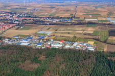 Vue aérienne de Zone commerciale d'Am Gäxwald à Herxheim bei Landau dans le département Rhénanie-Palatinat, Allemagne