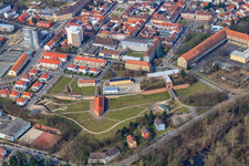 Vue oblique de Parc municipal de Fronte Lamotte, Germersheim à Germersheim dans le département Rhénanie-Palatinat, Allemagne
