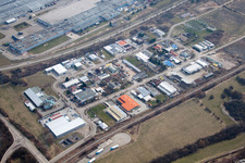 Vue aérienne de Zone industrielle de Bruchstücker à Philippsburg dans le département Bade-Wurtemberg, Allemagne