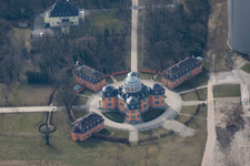 Vue aérienne de Château de l'Ermitage Waghäusel dans le quartier de Wiesental à Waghäusel dans le département Bade-Wurtemberg, Allemagne