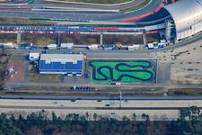 Vue aérienne de HOME OF SPEED par Dörr Group au Motodrom à Hockenheim dans le département Bade-Wurtemberg, Allemagne