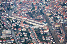 Vue aérienne de Rue Rottmann à le quartier Handschuhsheim in Heidelberg dans le département Bade-Wurtemberg, Allemagne