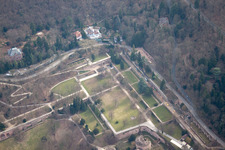 Vue aérienne de Jardin du château à le quartier Kernaltstadt in Heidelberg dans le département Bade-Wurtemberg, Allemagne