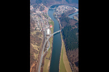 Photographie aérienne de Dans la boucle du Neckar à le quartier Ersheim in Hirschhorn dans le département Hesse, Allemagne