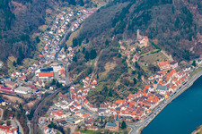 Photographie aérienne de Verrouiller Hirschhorn à Hirschhorn dans le département Hesse, Allemagne