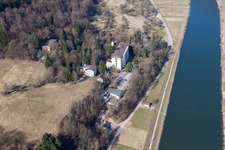 Vue aérienne de Quartier Rockenau in Eberbach dans le département Bade-Wurtemberg, Allemagne