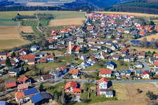 Vue aérienne de Saint Paul à le quartier Reichenbuch in Mosbach dans le département Bade-Wurtemberg, Allemagne
