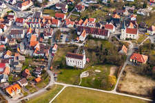 Vue aérienne de Chapelle Temple Maison Neckarelz à le quartier Neckarelz in Mosbach dans le département Bade-Wurtemberg, Allemagne