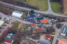 Vue aérienne de Recyclage de voitures Kaygun à Eppingen dans le département Bade-Wurtemberg, Allemagne