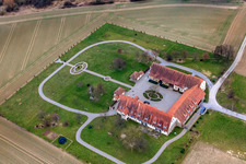 Photographie aérienne de Domaine de Schwarzerdhof à le quartier Gölshausen in Bretten dans le département Bade-Wurtemberg, Allemagne
