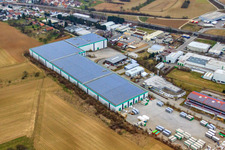 Vue aérienne de ZUBER GmbH à le quartier Gölshausen in Bretten dans le département Bade-Wurtemberg, Allemagne