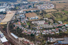 Vue aérienne de Clinique de soins intensifs Rechberg à Bretten dans le département Bade-Wurtemberg, Allemagne
