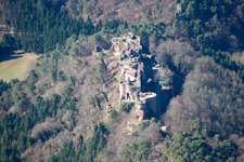 Ruine Alt-Dahn à Dahn dans le département Rhénanie-Palatinat, Allemagne hors des airs