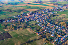 Vue aérienne de Vue du village de Viehstrich depuis le sud-est à Kapsweyer dans le département Rhénanie-Palatinat, Allemagne