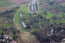 Vue aérienne de Portail nord du tunnel d'Engelberg (A81) à le quartier Bopser in Gerlingen dans le département Bade-Wurtemberg, Allemagne