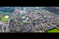 Vue aérienne de Zone de peuplement à le quartier Giebel in Stuttgart dans le département Bade-Wurtemberg, Allemagne