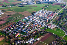 Vue aérienne de Zone de peuplement à le quartier Hausen in Stuttgart dans le département Bade-Wurtemberg, Allemagne