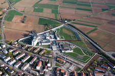 Vue aérienne de Établissement correctionnel prison à sécurité maximale à le quartier Stammheim in Stuttgart dans le département Bade-Wurtemberg, Allemagne