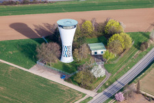 Vue aérienne de Construction du château d'eau monument industriel à Möglingen dans le département Bade-Wurtemberg, Allemagne