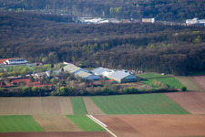 Vue aérienne de Terrain de tennis du complexe sportif du Grand Chelem Emerholzweg à le quartier Stammheim in Stuttgart dans le département Bade-Wurtemberg, Allemagne