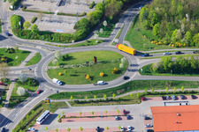 Vue aérienne de Rond-point à AS Kandel Mitte à Kandel dans le département Rhénanie-Palatinat, Allemagne