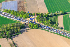 Photographie aérienne de Construction d'un nouveau pont autoroutier à Kandel dans le département Rhénanie-Palatinat, Allemagne
