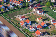 Nouvelle zone de développement Unteres Rappenfeld à le quartier Mörlheim in Landau in der Pfalz dans le département Rhénanie-Palatinat, Allemagne du point de vue du drone