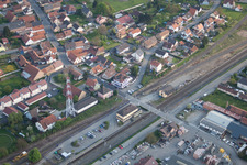 Rœschwoog dans le département Bas Rhin, France depuis l'avion