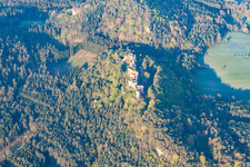 Ruine Alt-Dahn à Dahn dans le département Rhénanie-Palatinat, Allemagne depuis l'avion
