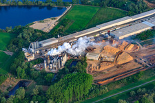 Zone industrielle de Nolde à Germersheim dans le département Rhénanie-Palatinat, Allemagne d'en haut