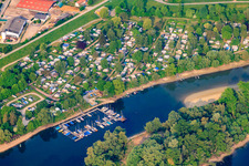 Photographie aérienne de Embarcadère du club de voile Otterstadt (SCO), terrain du club à Otterstadt Althrein à Otterstadt dans le département Rhénanie-Palatinat, Allemagne