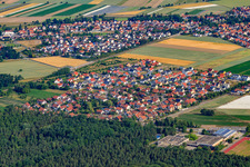 Vue oblique de Aux carrières d'argile à Rheinzabern dans le département Rhénanie-Palatinat, Allemagne