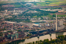 GKM à le quartier Neckarau in Mannheim dans le département Bade-Wurtemberg, Allemagne d'en haut