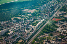 Vue oblique de Quartier Rheinau in Mannheim dans le département Bade-Wurtemberg, Allemagne