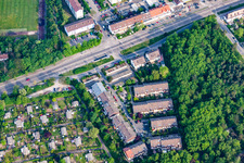 Vue aérienne de Défrichement forestier à le quartier Rheinau in Mannheim dans le département Bade-Wurtemberg, Allemagne