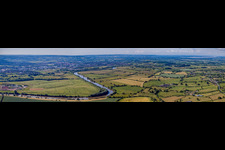 Vue aérienne de Panorama de la rivière Severn près de Lassington à Gloucester dans le département Angleterre, Vereinigtes Königreich