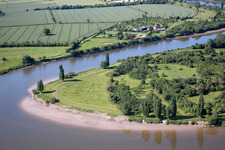 Vue aérienne de Genou de la rivière Severn près de Oakle Street à Oakle Street dans le département Angleterre, Grande Bretagne