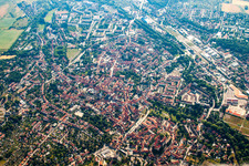 Vue aérienne de Quedlinburg dans le département Saxe-Anhalt, Allemagne