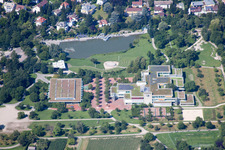 Vue aérienne de Gymnase Albert Magnus au Horbachpark à Ettlingen dans le département Bade-Wurtemberg, Allemagne