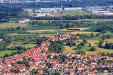 Vue aérienne de Hinterstädel depuis le nord à Jockgrim dans le département Rhénanie-Palatinat, Allemagne