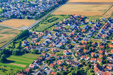 Vue oblique de Nouvelle zone de développement à Rheinzabern dans le département Rhénanie-Palatinat, Allemagne