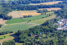 Vue aérienne de Fosse d'argile à Jockgrim dans le département Rhénanie-Palatinat, Allemagne