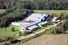 Vue aérienne de Sur l'aire, support de vie à le quartier Minderslachen in Kandel dans le département Rhénanie-Palatinat, Allemagne