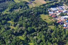 Vue oblique de Zone commerciale SW à Jockgrim dans le département Rhénanie-Palatinat, Allemagne